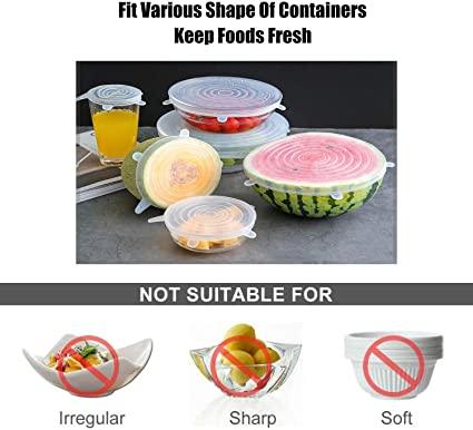 Silicone Stretch Lids 6 Pcs Fits Various Sizes - AccessCuisine