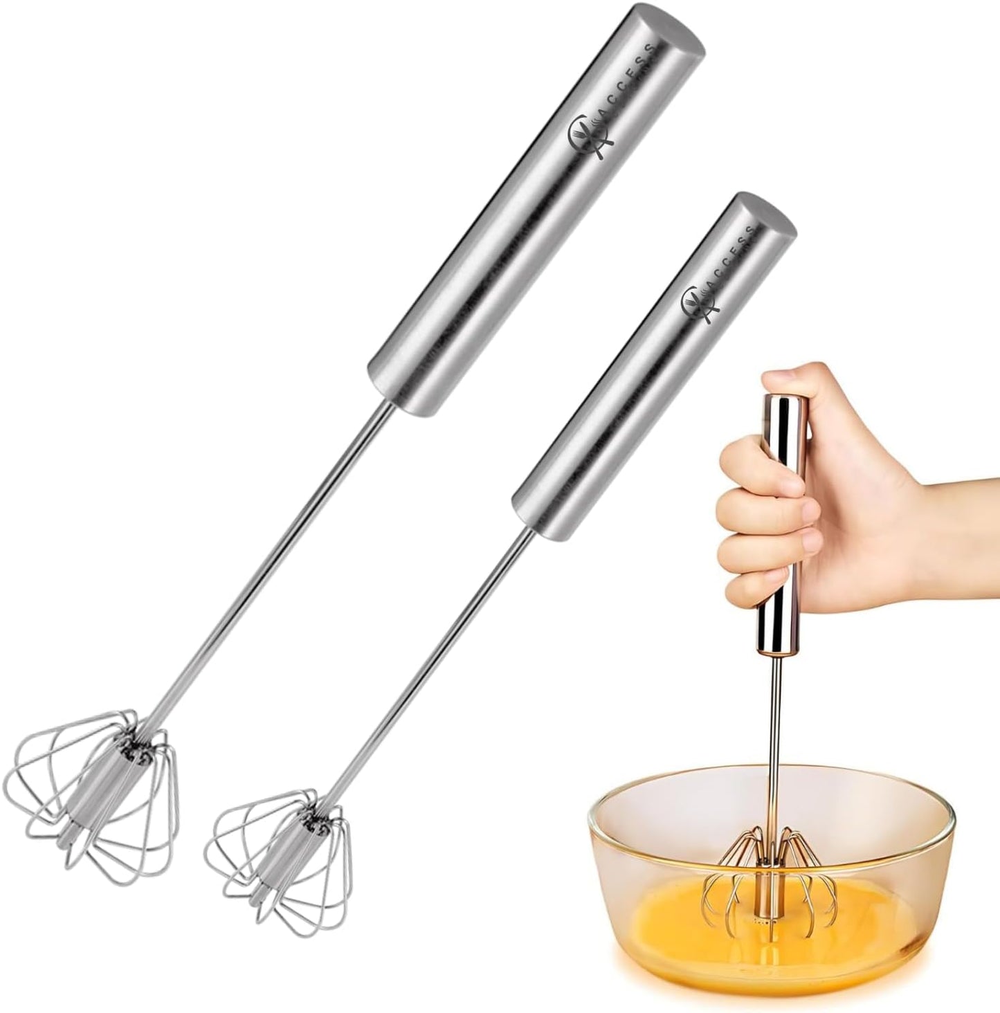 SemiAutomatic Egg Whisk 2 Pack